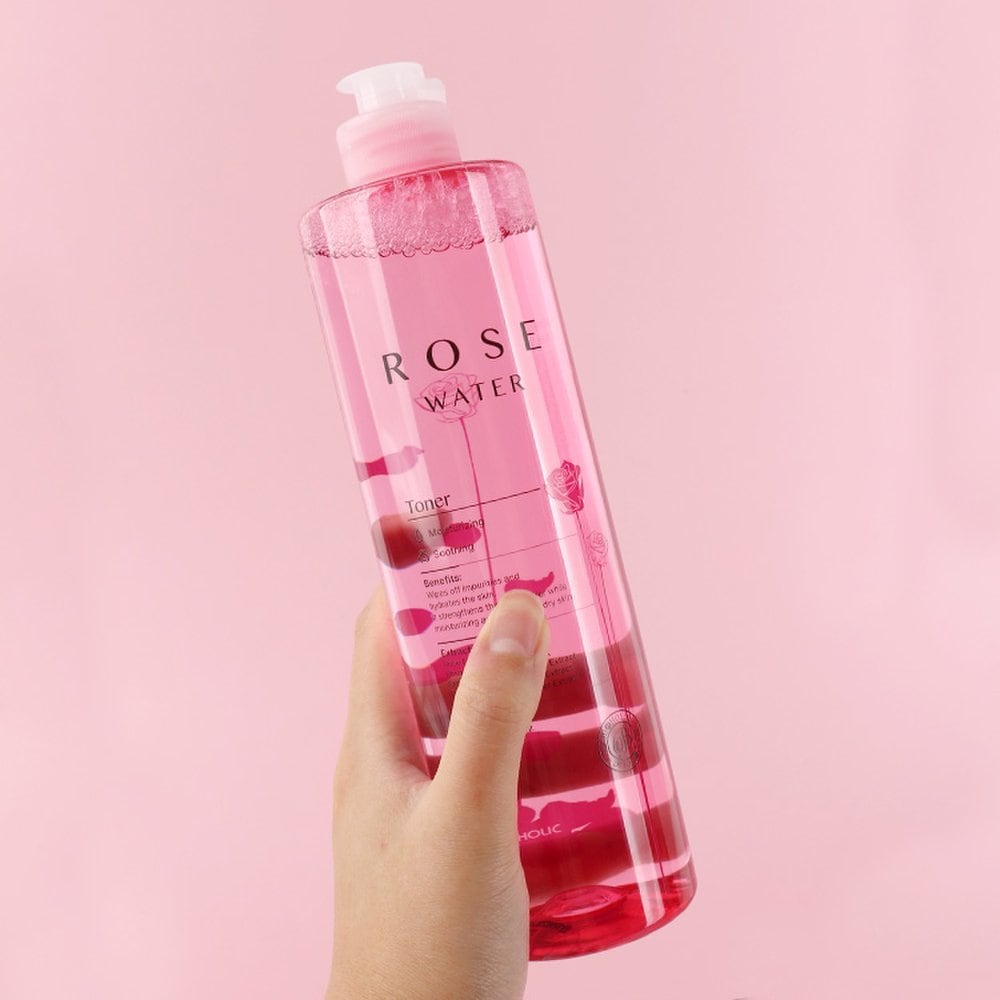 FoodaHolic Тоник с розовой водой 530 мл / Большая емкость Полирующий тоник с розовой водой Успокаивающий увлажняющий кожу