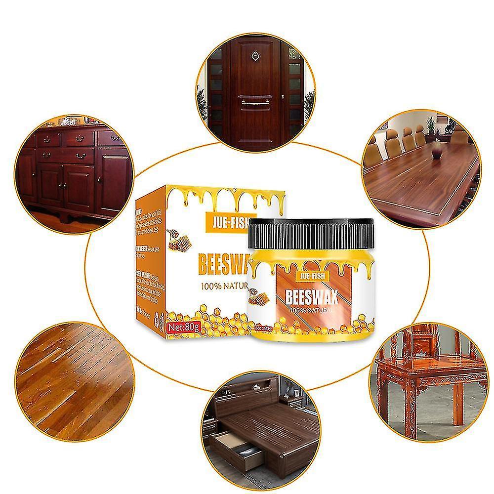 2pcs Furniture Care Polishing Beeswax Waterproof Brightening Wear-resistant Wood Floor Maintenance Beeswax - J