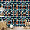 Colorful knitted wallpaper navy blue and blue for the living room and bedroom 50x1000