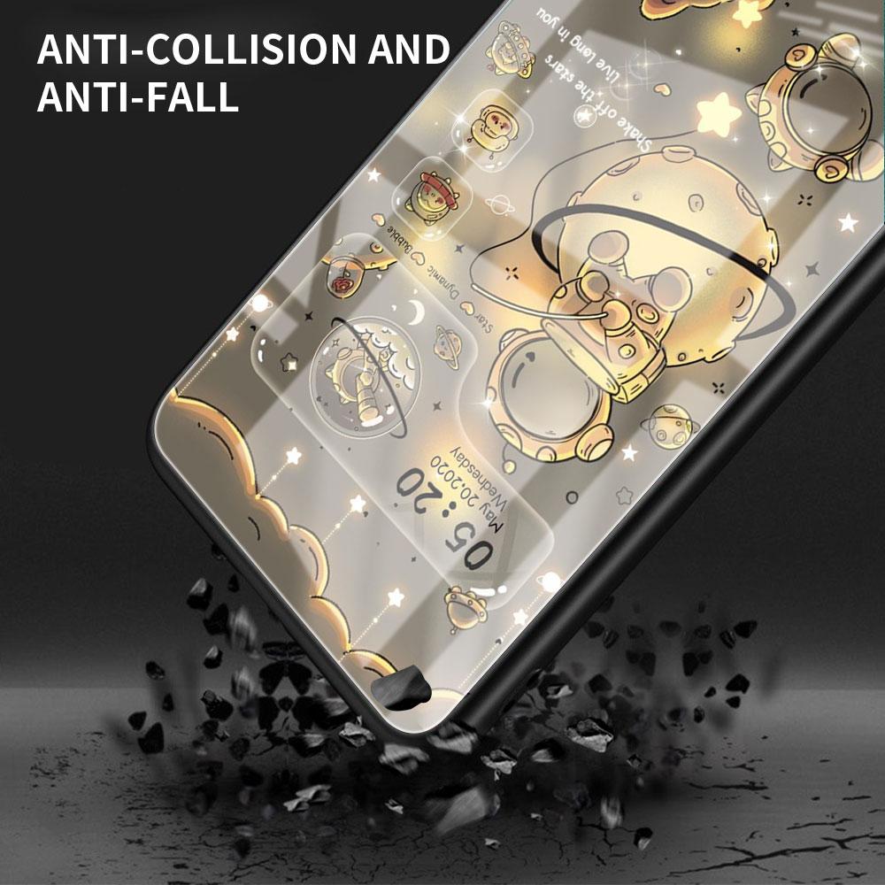 Стеклянный чехол для Samsung Galaxy A52 A71 A50 A51 A70 A21s A31 A72 A10 A12 A30 A22 5G, чехол для телефона с рисунком астронавта