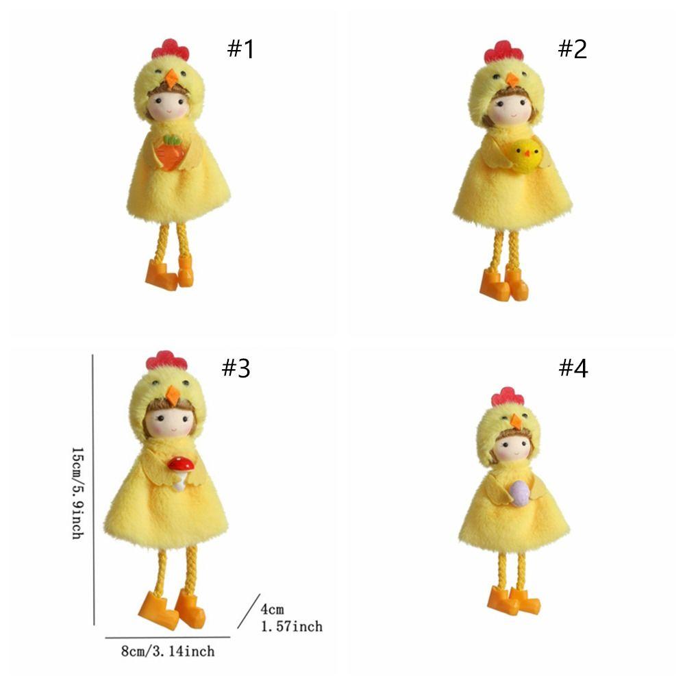 Cute Girl Hanging Ornament Yellow Happy Easter Decorations Easter Chicken Pendant Party Favors