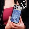 Джинсовый чехол WildFlow Blue для iPhone 17/16 Pro Max/15 Plus - Защитная крышка