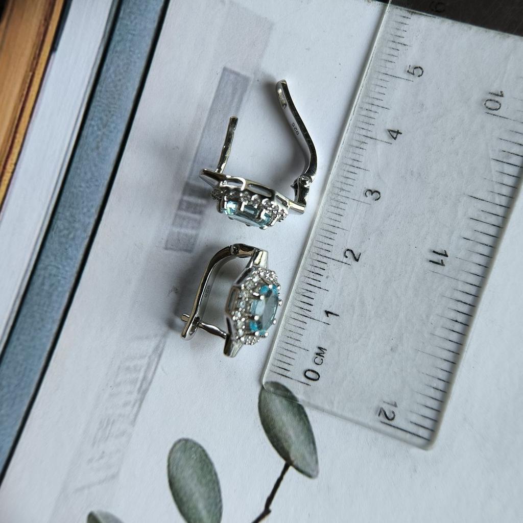 Серебряные серьги с натуральным топазом 3.86ct (2188391)