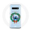 Case for Samsung Galaxy S10 Stitch Snow Merry Christmas Blue