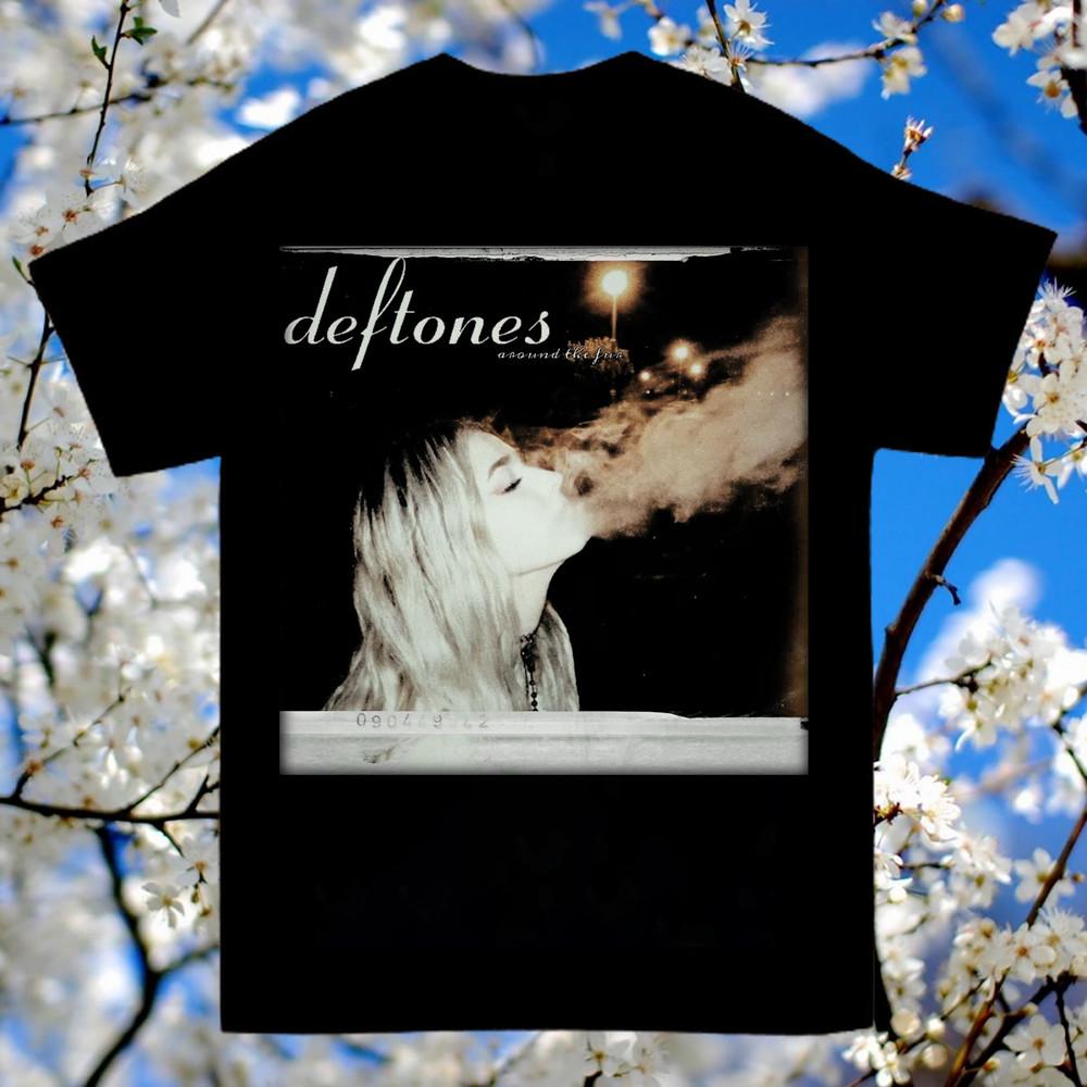 Deftones Группа Хлопок Все Размеры Черный Короткий Рукав Унисекс Футболка Унисекс Футболка