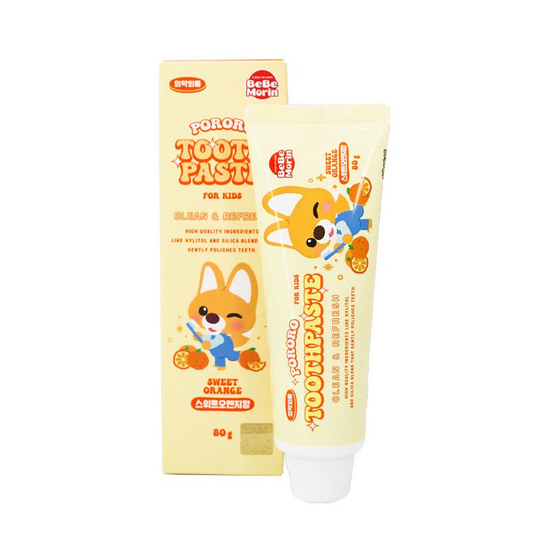 Детская зубная паста Pororo, вкус смешанных фруктов, 80 г, для детей от 2 лет (Корейский импорт)