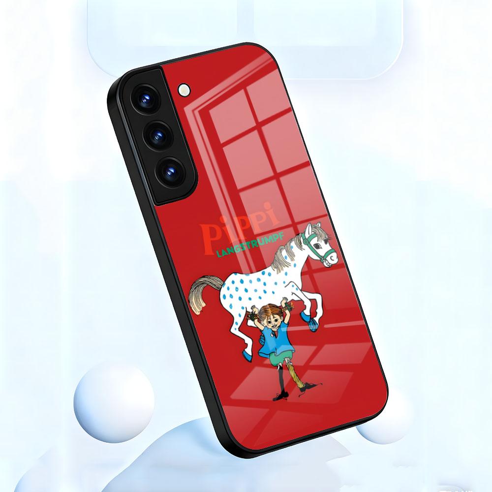 P-Pippi Longstocking Phone Case For Samsung S26 S25 S24 FE S23 S22 S21 Plus S20 Ultra Note20Ultra Black Glass Cover