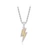 Adults Hiphop Style Rhinestone Necklace Traveling Hiking Party Banquet Thunder Shaped Pendant Neck Decor Jewelry Birthday Gift