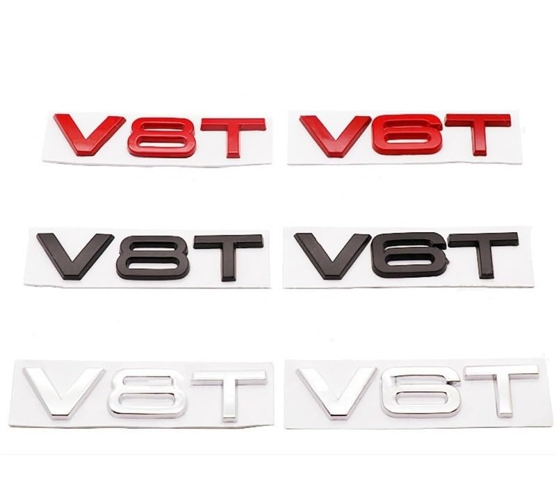 EAVBYFJ (Small Store) 3D Metal V6T V8T Side Emblem Tail Trunk Logo Badge Sticker