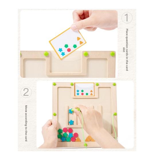 Магнитная головоломка-лабиринт Настольная игра Цвет Форма Сортировка Счет Сопоставление Мелкая моторика
