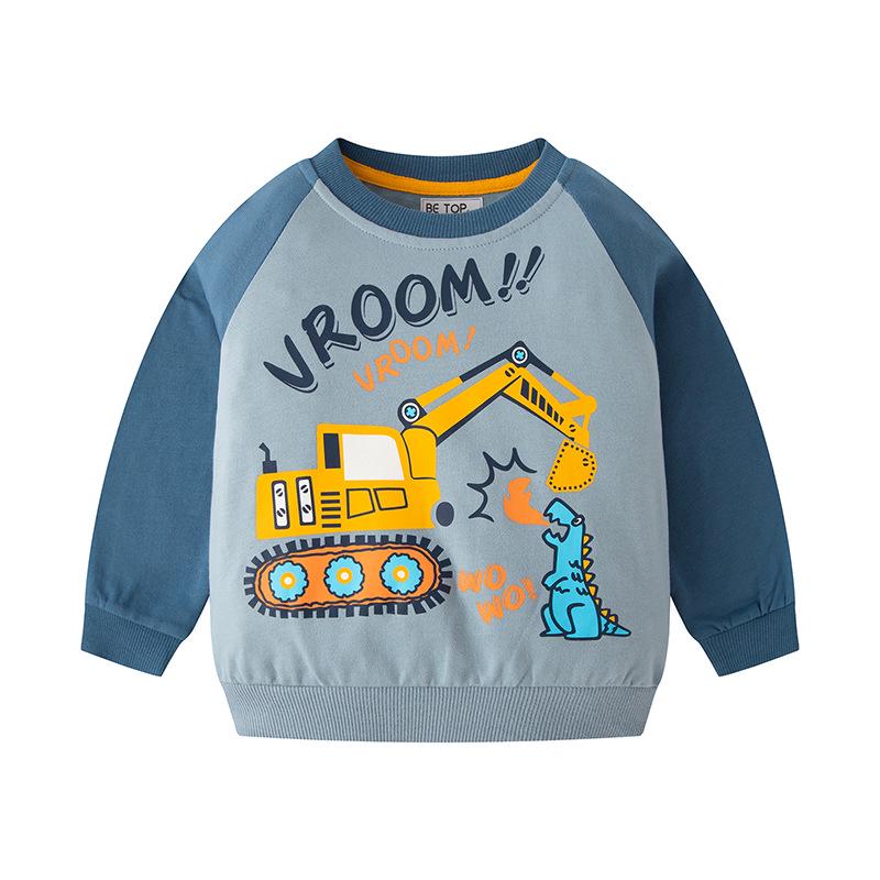 Детская толстовка с рисунком 2025 года: Хлопковый свитер с рукавами реглан для мальчика