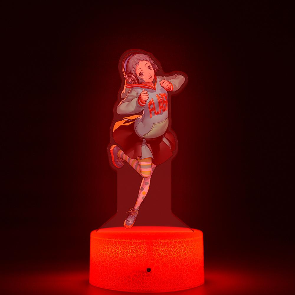 Кавайный ночник для акриловой игры, мультяшная периферийная фигурка, монохромный свет, пульт управления, 16-цветный ночник, детский подарок