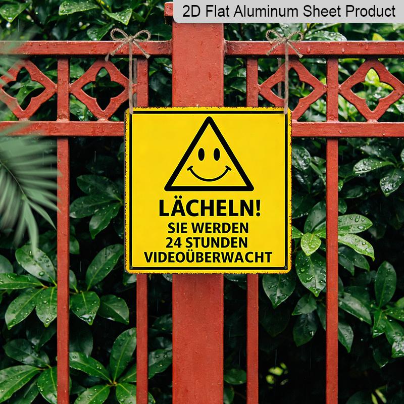 2D Flat, 1pc, Retro Metal Sign, Decorative Plaque and Ornament, Safety Warning Theme, Humorous Style, Suitable for Decorating Yards, Garages