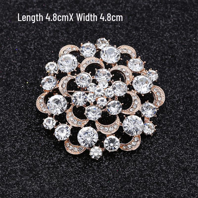 Модная брошь с бантом: Металлические украшения с жемчугом и стразами в виде цветка