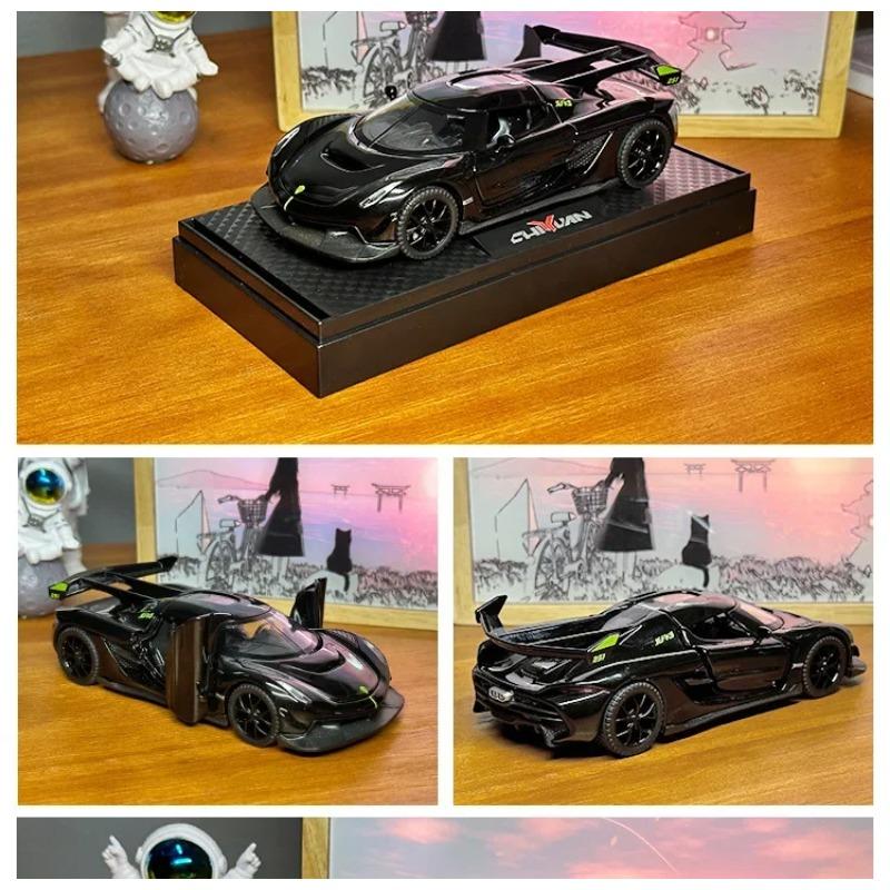 1/32 Koenigsegg Jesko Supercar High Simulation Diecast Metal Alfalywy Model Car Sound Light Pull Back Collection Kids Toy Gifts
