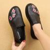 Fashion Vintage PU Leather Ballet Flats Shoe Woman Designer Luxury Women's Loafers Moccasin Elderly Wide Fit Shoes Fur Moccasins Comfort