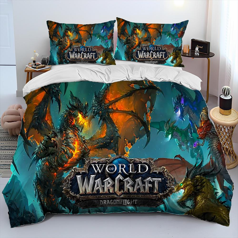 World of Warcraft, WOW, Игровой Комплект Постельного Белья, Пододеяльник, Комплект для Кровати, Покрывало, Наволочка, Комплект Постельного Белья размера Кинг, Квин