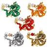 Chinese Style Zodiac Dragon Brooch Faux Pearl Decor Spring Festival Pin Cartoon Animal Shape Suit Lapel Hat Bag Badge