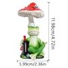 Red Mushroom Drinking Frog Statue Holding Beer Bottle Sitting Frog Resin Figurine Indoor Outdoor Garden Decoration Ornament