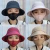 With Mask Agricultural Work Hat Bucket Hat Dust Mask Hat Fisherman Hat Protect Neck Anti-uv Four Seasons Sunscreen Hat