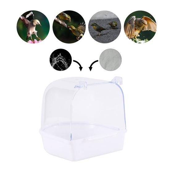 Easy To Clean Transparent Bird Bath Cage Convenient Bath Bathroom for Small Birds
