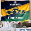 Custom Name Jazz Basketball Team Printed Tapestry, for Bedroom,Livingroom, dormitory, Large Wall Decor, Fabric Decor Fan Birthday Gifts