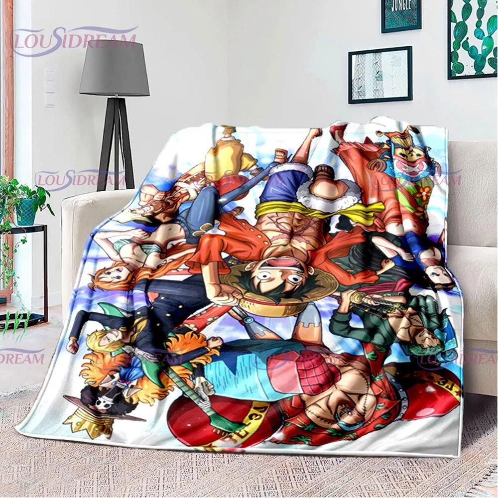 Одеяло с принтом японского поп-аниме, фланелевое постельное белье для дивана, офисное одеяло для пикника, домашний декор, подарок на день рождения