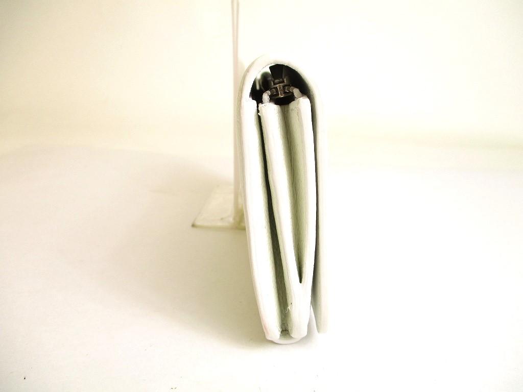 Authentic BALENCIAGA White Leather Women\'s Cash Thin Money Wallet #9690  Refurbished