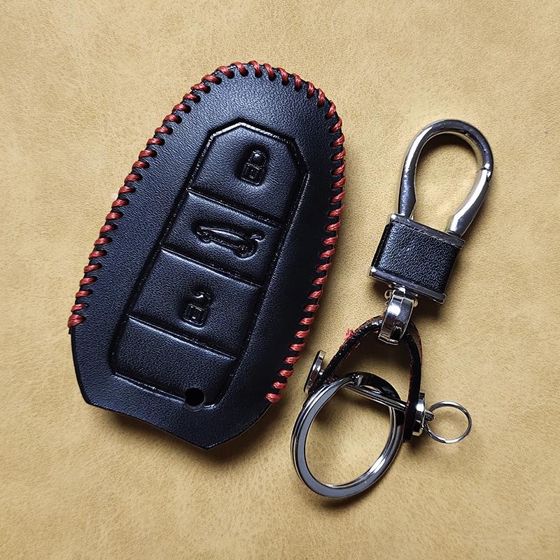 Подходит для Peugeot 308 2008 3008 408 4008 301 Citroen C3 C4 C5 DS5/DS6 Sega, кожаный чехол для ключей премиум-класса, брелок