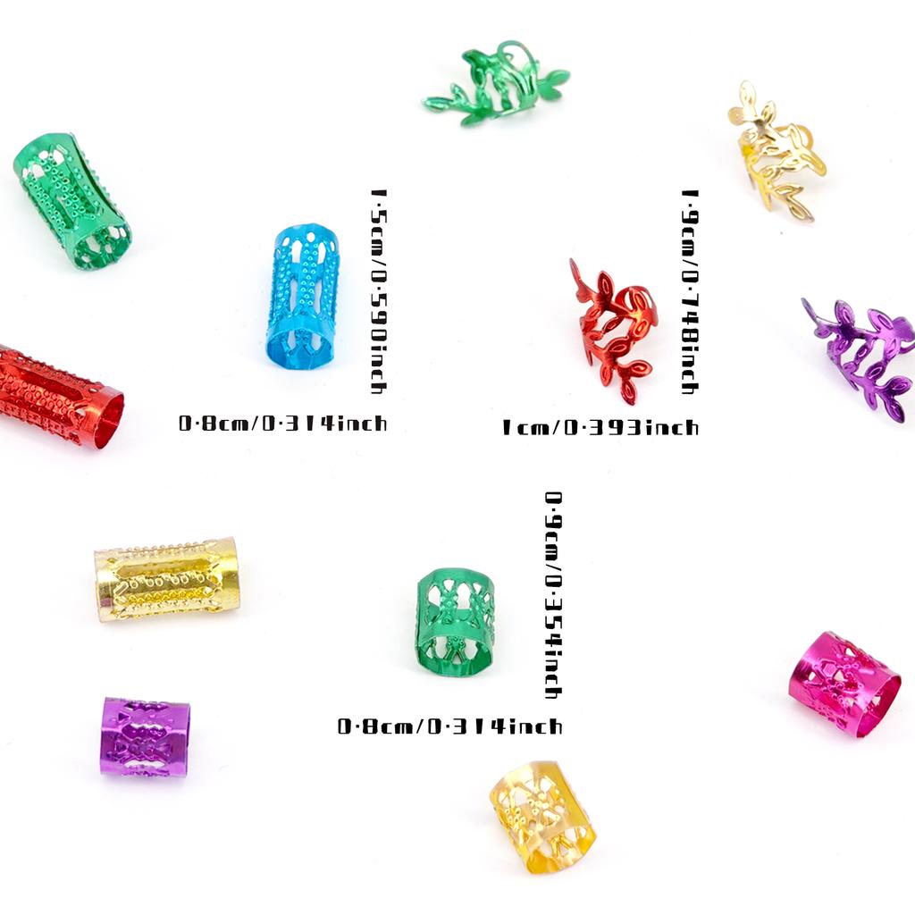 40 шт. смешанных цветов Полые Дредлоки Украшения для волос Аксессуары Уличный хип-хоп стиль Кольца для волос для женщин девушек Музыкальный фестиваль