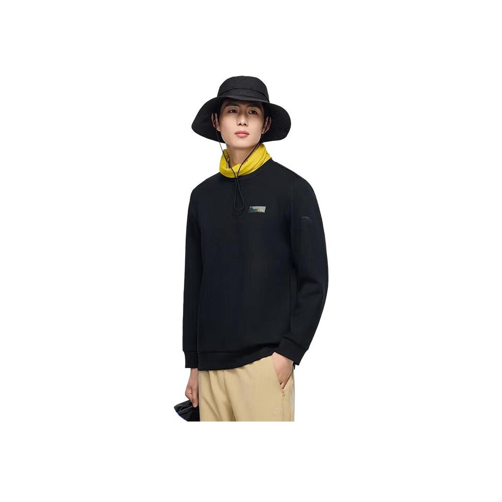 Anta Толстовка с круглым вырезом и принтом в виде буквы Outdoor Series, мужская толстовка Basic-Black 152416706-3