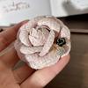 Cute Camellia Brooch Vintage Rhinestone Collar Pins Retro Flower Pin  Girl