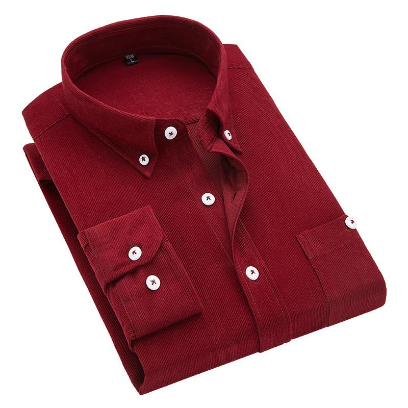 Stylish Cotton Corduroy Shirt For Men Long Sleeve Casual Wear Ideal For Youth Ages 18 To 24