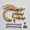 Luxury Golden Swan Basin Faucets Dual Handles Hot Cold Water Mixer Tap