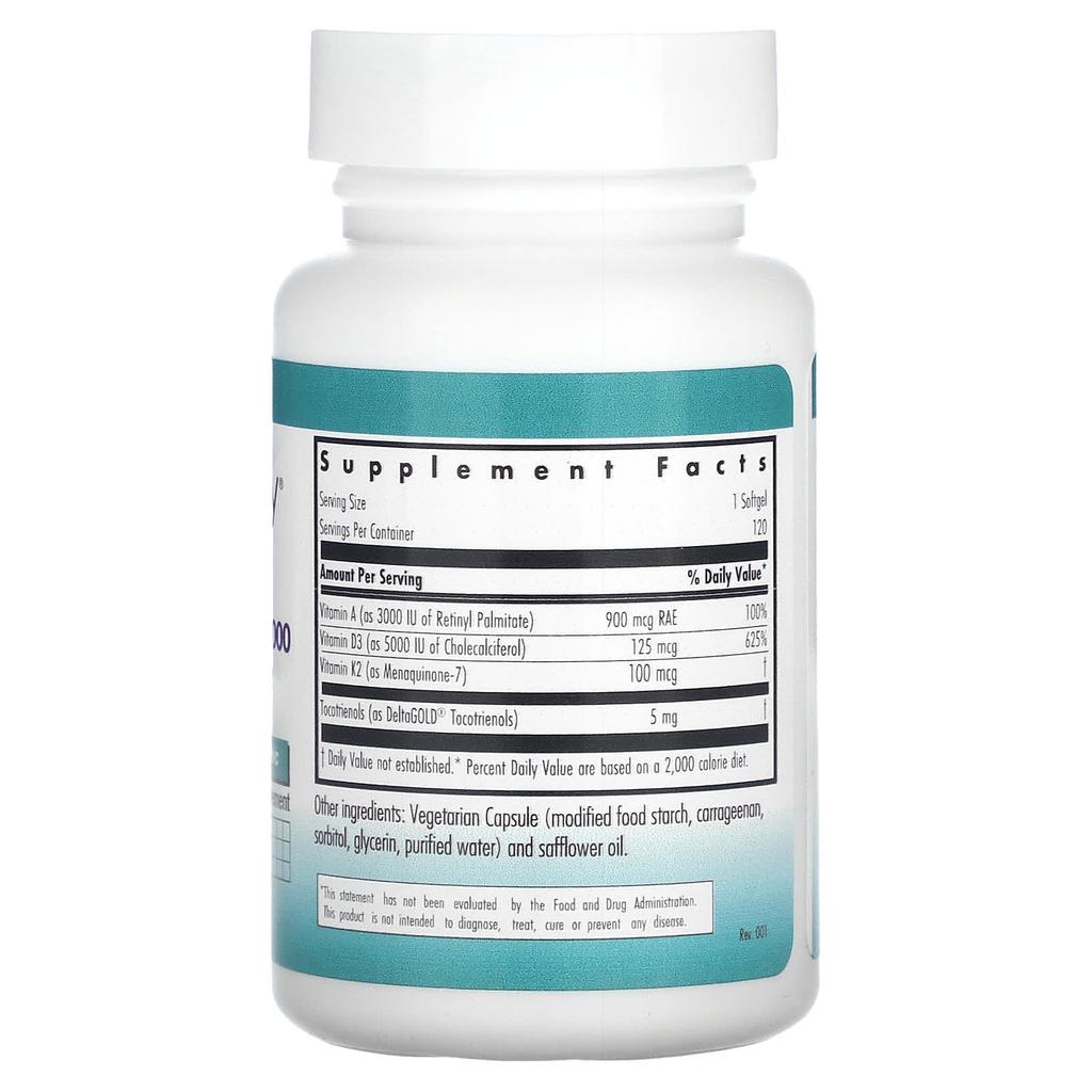 Vitamin D3 Complete 5000, 120 Veggie Softgels