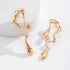 Creative Metal Irregular Water Drops Stud Earrings Vintage Gold Color Geometric Long Earrings Christmas Earrings Jewelry Women Party Wedding Gifts