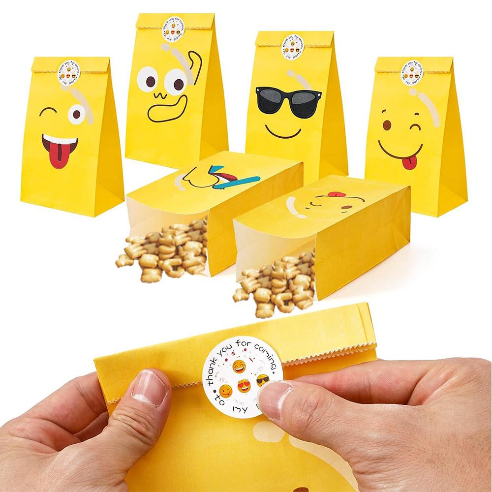 24 шт. Красочные подарочные бумажные пакеты с 24 шт. наклеек для упаковки подарков, сувениров