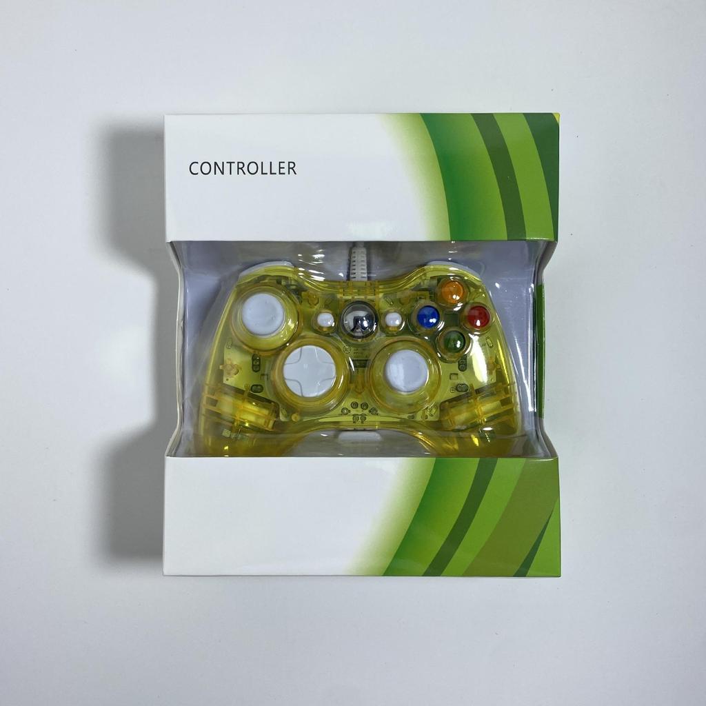 VAORLO Проводной USB-контроллер, геймпады для Xbox 360, джойстик с прозрачным корпусом, геймпад для ПК с ОС Windows, компьютер со светодиодной подсветкой