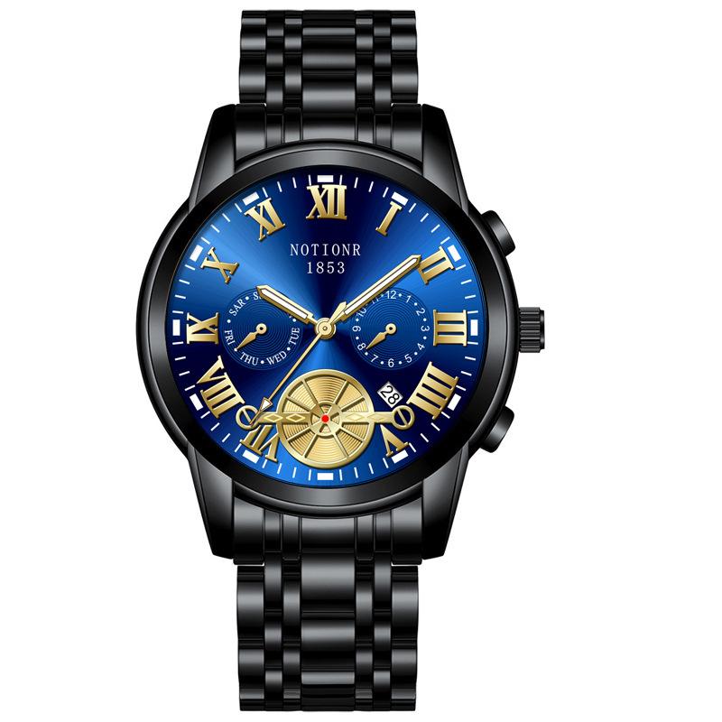 Мужские модные часы с турбийоном Кварцевые часы Модные деловые спортивные мужские часы Часы из нержавеющей стали Мужские часы со стальным браслетом