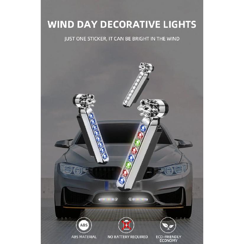 2pcs Car LED Daytime Headlight With Wind Powered Fan Floodlights Auxiliary Lighting Motorcycle Lamp For Enhanced Visibility