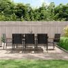 VidaXL Garden Dining Set 9 Pcs Black Textilene and Steel 3187040