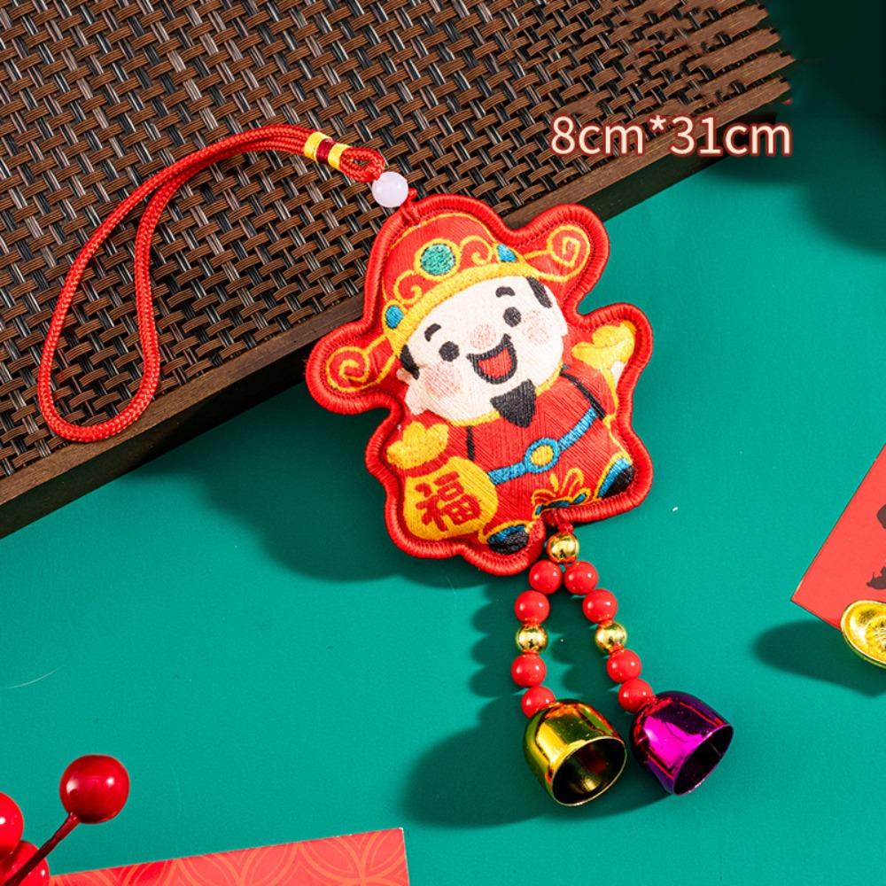 Бог удачи Кулон Бога богатства Вышитый Красный Украшение на Китайский Новый год Год Лошади Китайский стиль