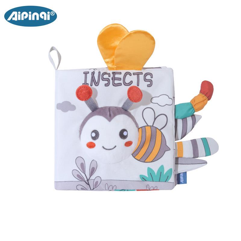 Aipinqi Baby Black & White Visual Cloth Book – Tear-Resistant Pop-Up Cognitive Toy for Early Education