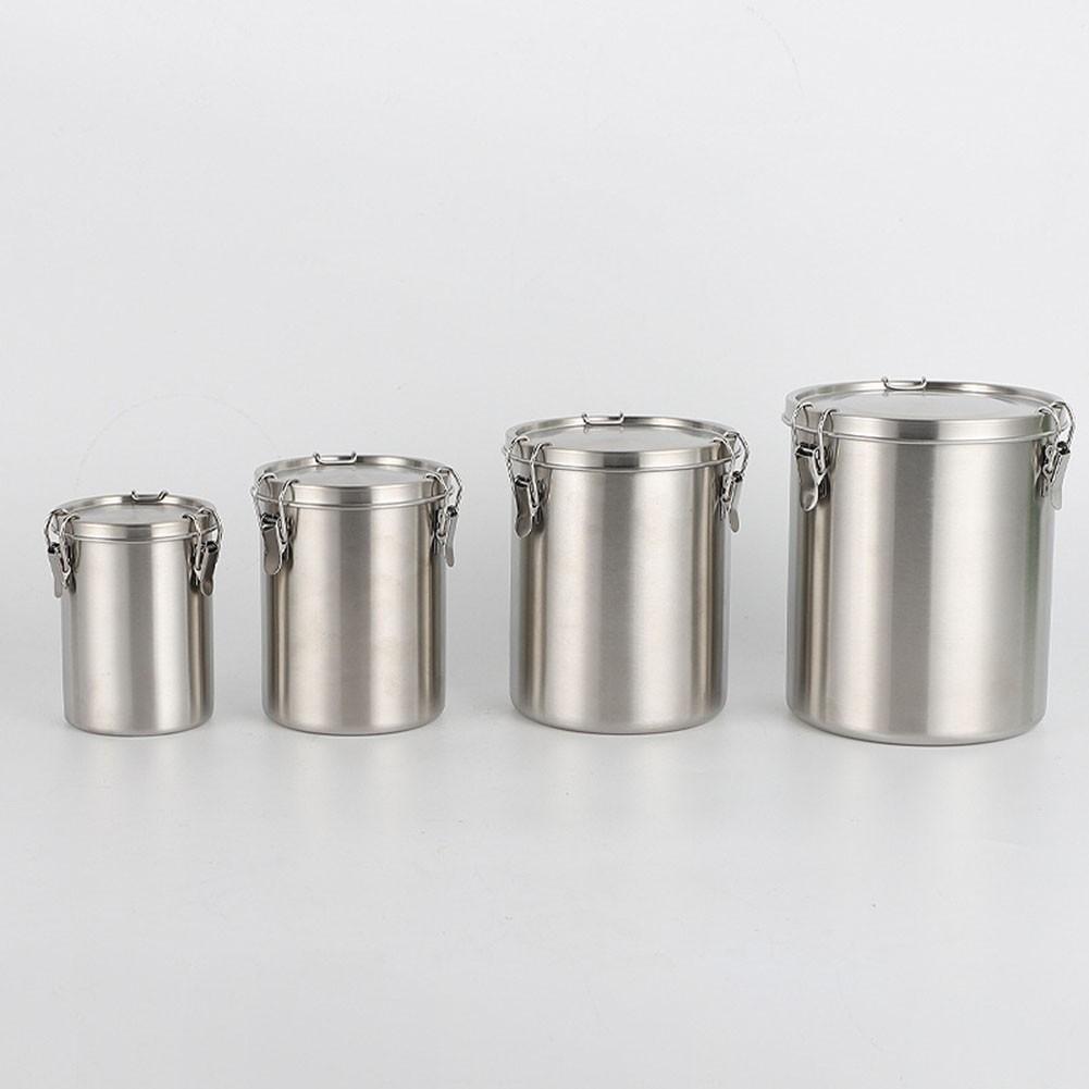 Stainless Steel Storage Canister with Airtight Design for Kitchen Use