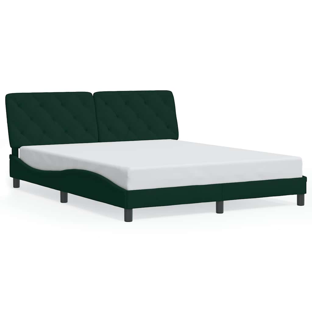 Bed Frame without Mattress Dark Green 160x200 cm Velvet