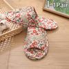 1Pair Indoor Floor Shoes Comfortable Home Slippers High Quality Floral Printed Flat Shoes Non-slip Lightweight Cotton