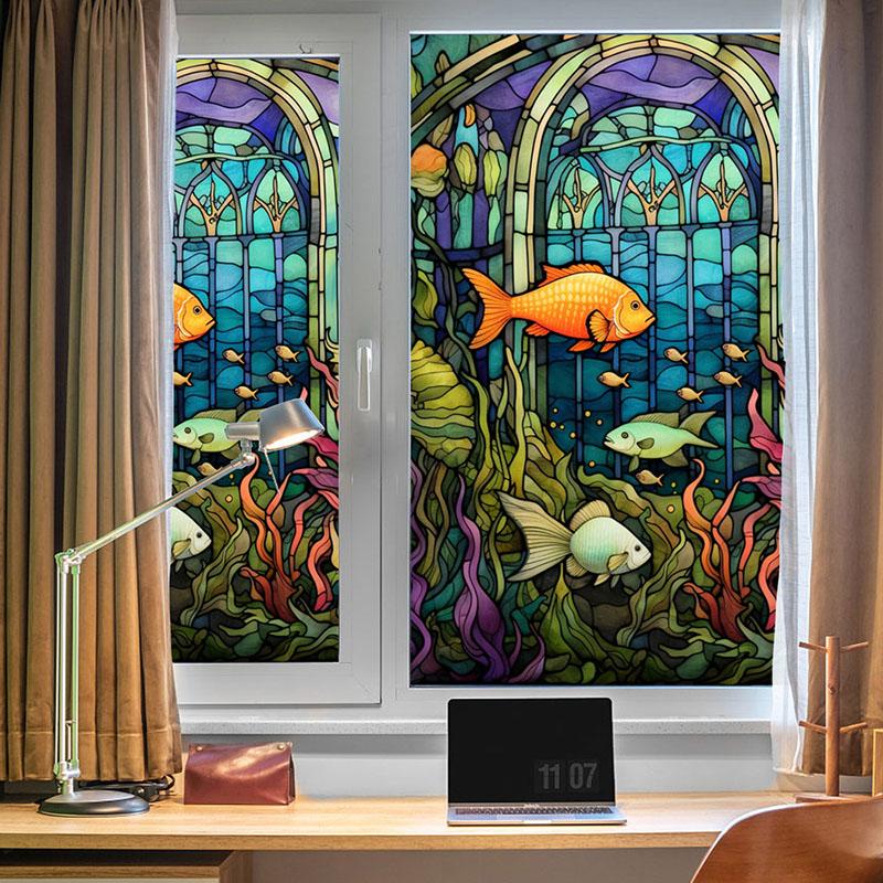 Европейский стиль приватная стеклянная пленка ретро христианская церковь витражная статическая самоклеящаяся оконная пленка домашний офис декор наклейки на окна ПВХ