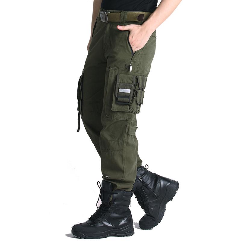 Men's Security SWAT Combat Tactical Cargo Pants Casual Cotton Airborne Work Military Trousers  with Many Pockets