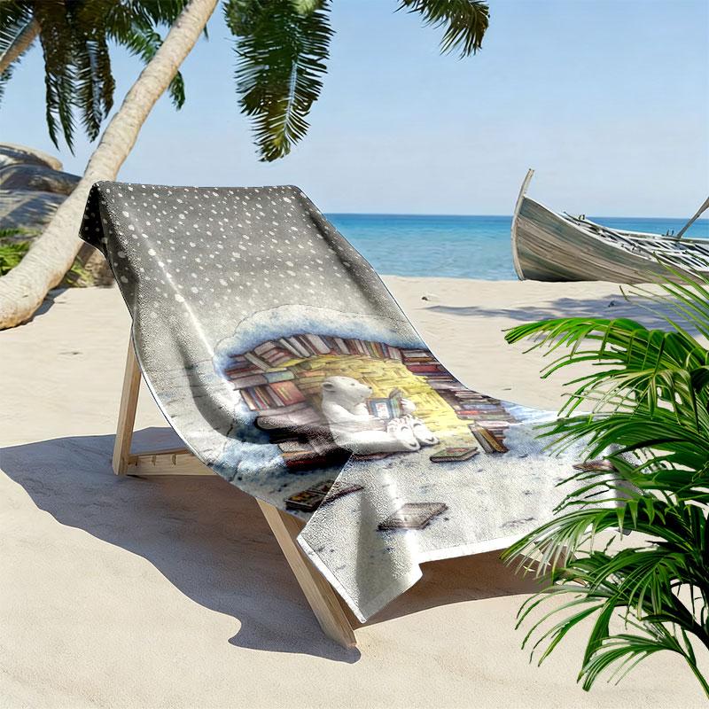 Little Polar Bear Beach Towel, Large Soft Quick Dry Towel for Beach Camping Swimming