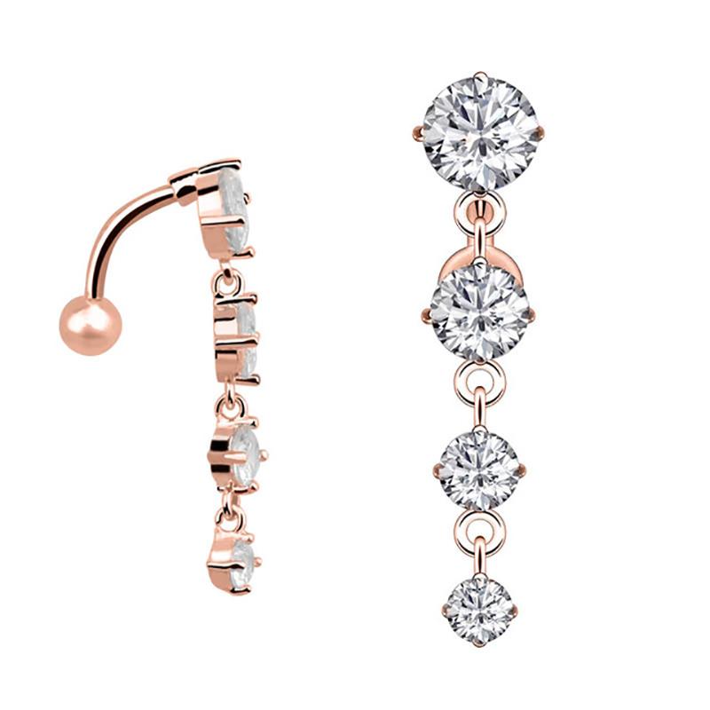 Пирсинг живота, модные кольца в стиле панк из нержавеющей стали для пупка, круглые хрустальные украшения для пирсинга пупка, ювелирные изделия для пирсинга тела